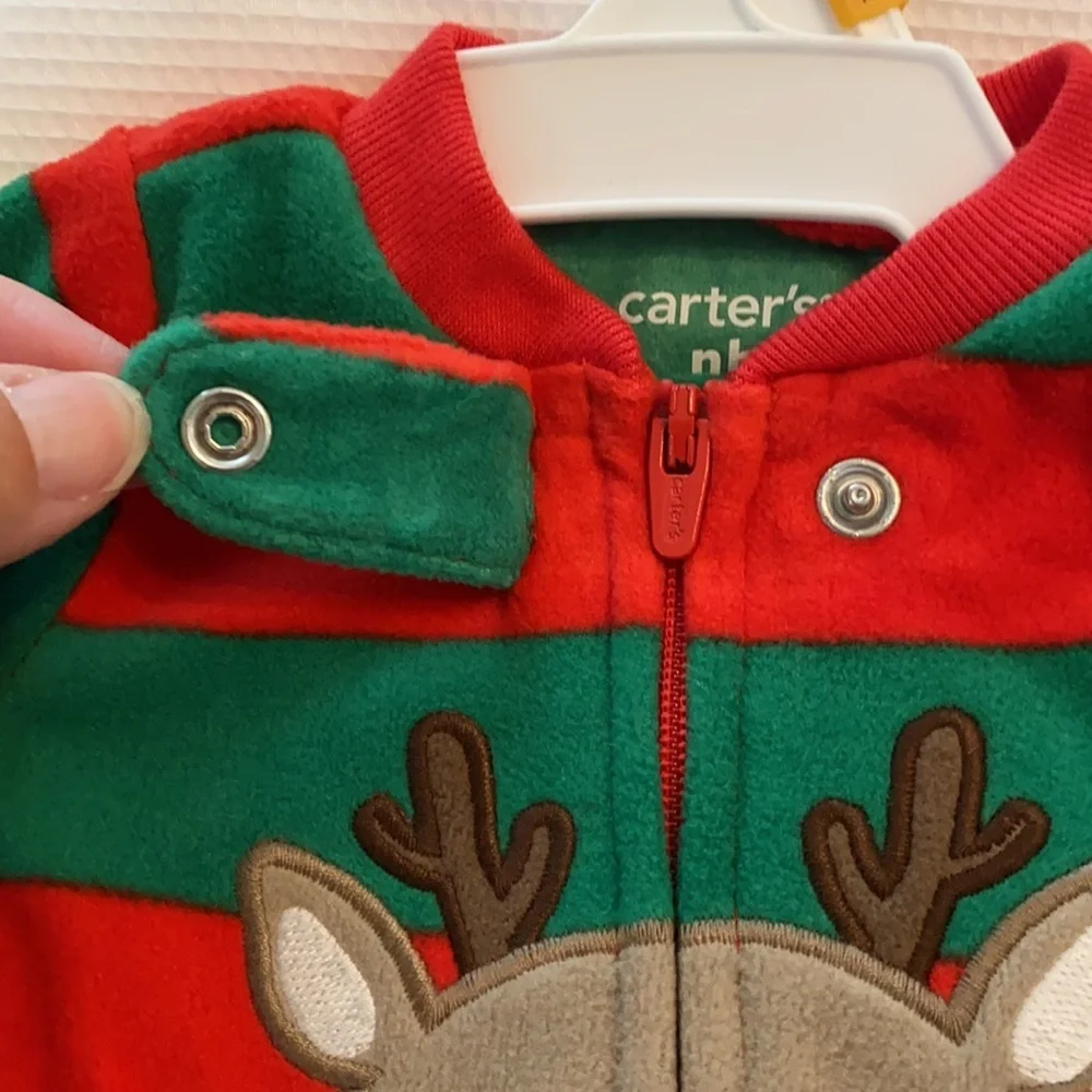 Carter’s reindeer striped bodysuit newborn